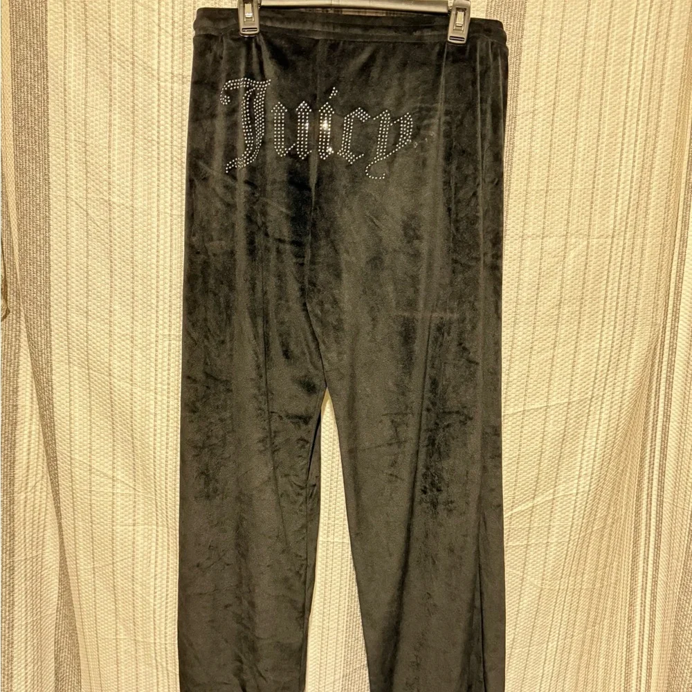 Juicy Couture Black Rhinestone Track Pants - Picture 6 of 8